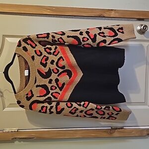 Peyton Jensen Medium Leopard Like Print Sweater
